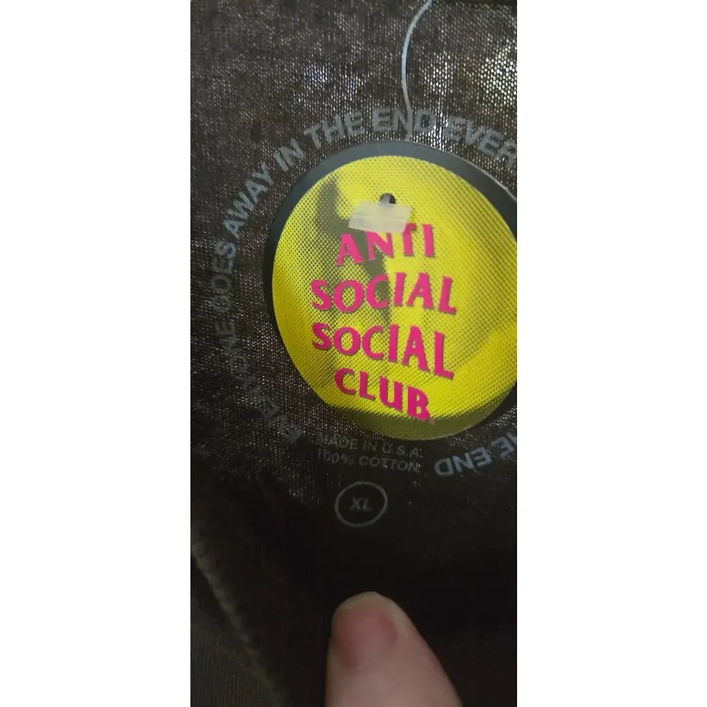 Anti Social Club Brown Tee size XL - Picture 3 of 3